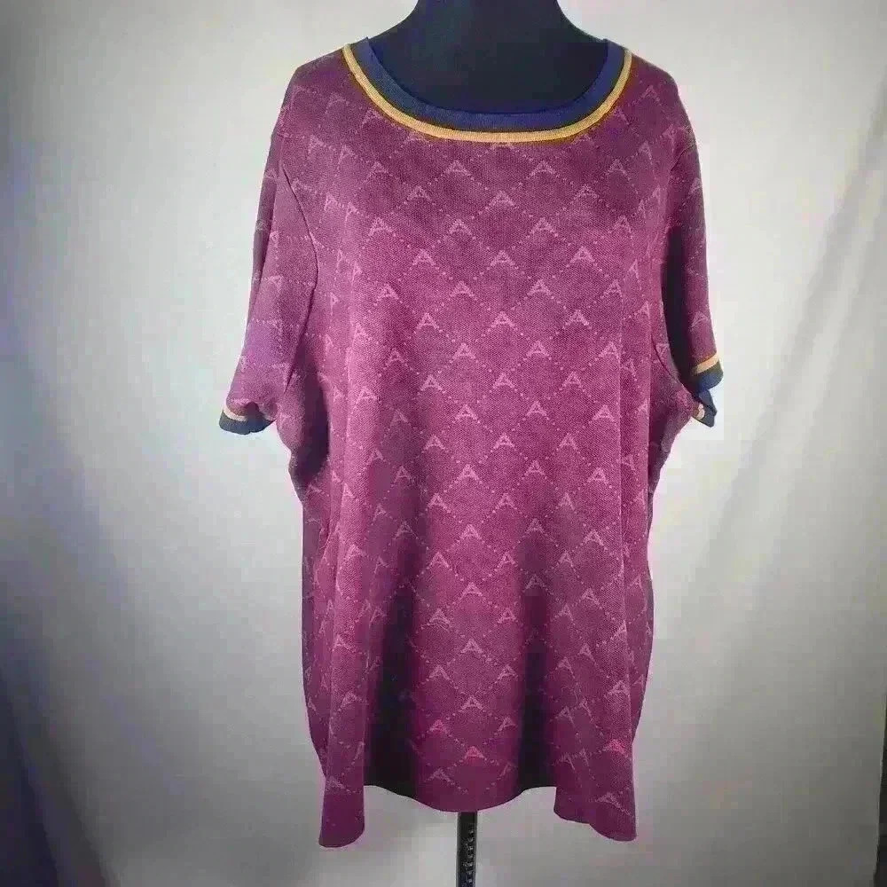 NWT Maroon A Pattern‎ 3X Antthony Original Sweater With Gold and Dk. Blue Trim